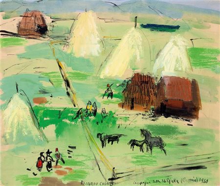 CHICCO RICCARDO Torino 1910 - 1973 "Campagna della Giaka (Bosnia)" 1960 50x60...