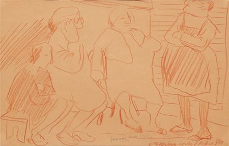 CHICCO RICCARDO Torino 1910 - 1973 "Gassino corso Italia" 1970 20x31 matita...