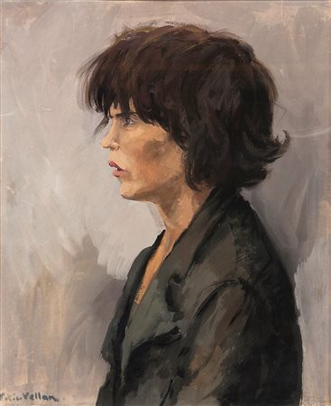 VELLAN FELICE Torino 1889 - 1976 "Ragazza di Burano" 1936 60x50 tecnica mista...