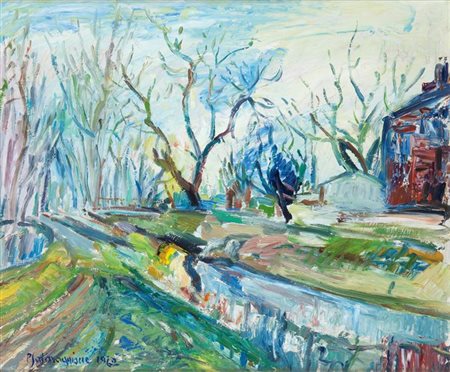 SOLAVAGGIONE PIERO Carmagnola (TO) 1899 - 1979 "Paesaggio" 1961-1962 50x60...