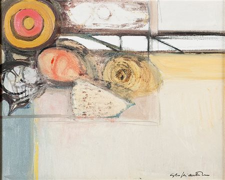 SOFFIANTINO GIACOMO Torino 1929 - 2013 "Composizione" anni '90 24x30 olio su...