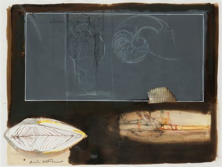 SOFFIANTINO GIACOMO Torino 1929 - 2013 "Senza titolo" 38x50 tempera su carta...