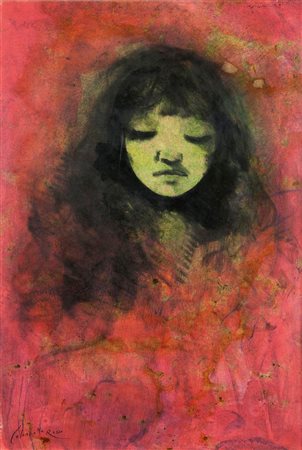 COLOMBOTTO ROSSO ENRICO Torino 1925- Casale 2013 "Figura femminile in rosso"...