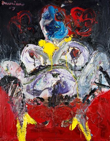 DAMIANO BERNARD I 1926 - 2000 "Figure" 1969 92x73 olio su tela Opera firmata...