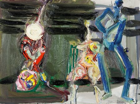 DAMIANO BERNARD I 1926 - 2000 "L'Atelier" 46x61 olio su tela Opera firmata in...