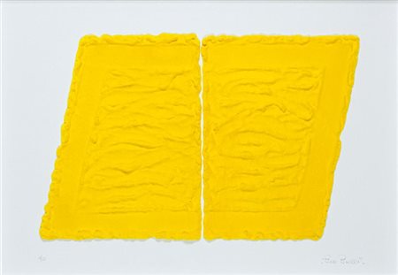 PINELLI PINO Catania 1938 "Pittura gialla" 2006 60x85 serigrafia materica,...