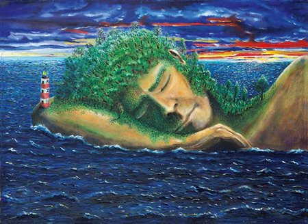 ZEMINIANI ROMANO "Oceano e Teti" 15/04/2005 50x70 olio su tela Opera firmata,...