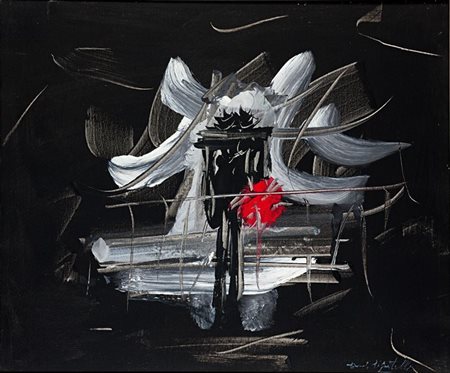 PIGNATELLI ERCOLE Lecce 1935 "Senza titolo" 46x55 olio su tela Opera firmata...