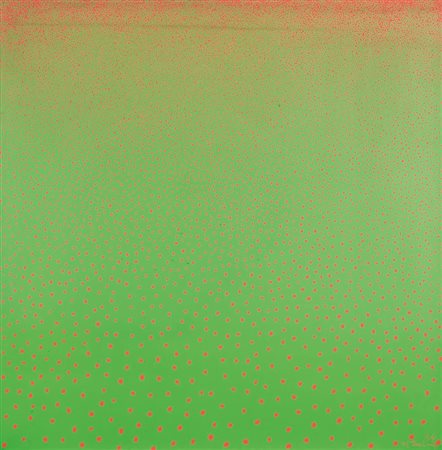 FAINI UMBERTO "Verde rosso, infinitamente" 1974 100x100 olio su tela Opera...
