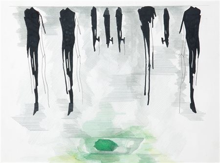 DRAGOMIRESCU RADU Roset (RO) 1944 "Senza titolo" 2007 30x40 tecnica mista su...