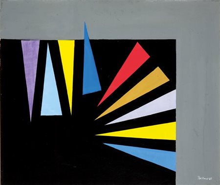 BERTONE ANTONIO Torino 1920 - 2008 "Sentiero circolare" 1986 50x60 tecnica...