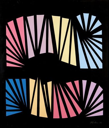 BERTONE ANTONIO Torino 1920 - 2008 "Taboga" 1988 70x60 tecnica mista su...