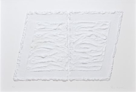 PINELLI PINO Catania 1938 "Pittura bianca" 2006 60x85 serigrafia materica,...