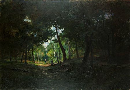 FOLLINI CARLO Domodossola (NO) 1848 - 1938 Pegli (GE) "Figure nel bosco"...