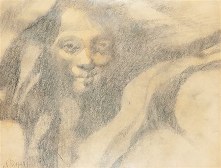 ROMANI ROMOLO Milano 1884 - 1916 "Figura" 46x62 matita su carta Opera firmata...