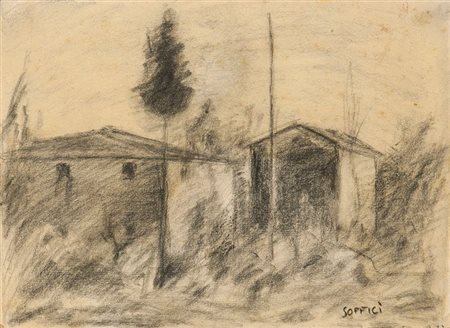 SOFFICI ARDENGO Rignano sull'Arno (FI) 1879 - 1964 "Casolari a Poggio"...