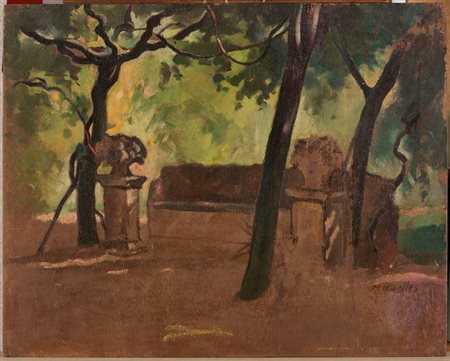 RAM (Ruggero Alfredo Michahelles) "Al parco" 1934 40x50 olio su tavoletta...