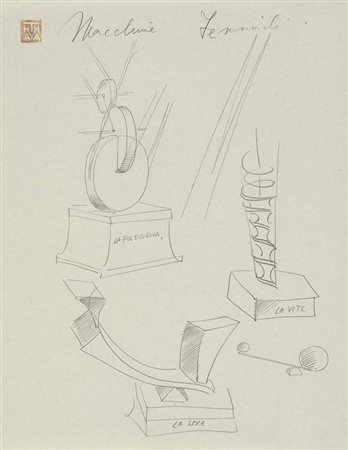 THAYAHT (Ernesto Michahelles) "Macchine femminili" primi anni '30 29,5x22,5...