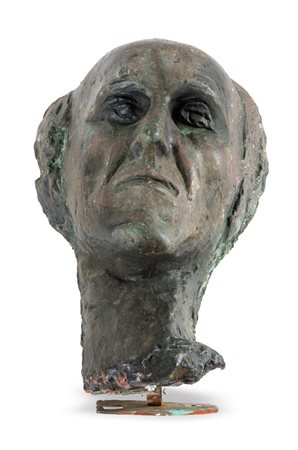 SCULTORE ANONIMO DEL NOVECENTO "Ritratto virile" H. cm 51 scultura in bronzo...