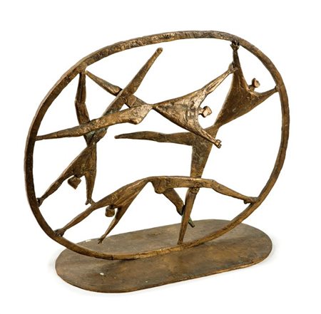 TARANTINO GIUSEPPE Palermo 1916 - 1999 Torino "Acrobati" 1998 H. cm 39,...