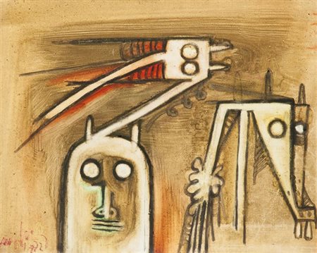 LAM WIFREDO Saugua La Grande (Cuba) 1902- 1982 Parigi "Composizione" 1972...