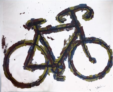 ARMAN (Armand Fernandez) 1928 - 2005 "Bicicletta" 1992 131x165 tecnica mista...