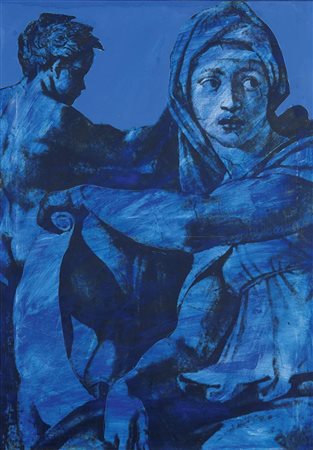 FESTA TANO Roma 1938 - 1988 "Da Michelangelo" 1987 100x70 riporto fotografico...