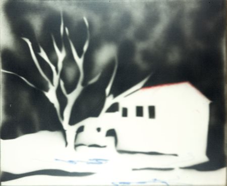 SCHIFANO MARIO Libia 1934 - 1998 Roma "Senza titolo" 1966 50x60 smalto spray...