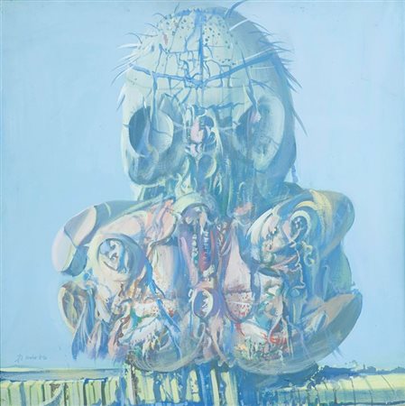 DJURIC MIODRAG detto DADO 1933-2010 "La galerie des ancétres" 1970 60x60 olio...