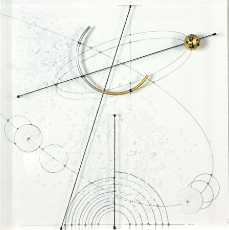 VALENTINI WALTER Pergola (PS) 1928 "Ci sono le stelle" 2001 35x35 tecnica...