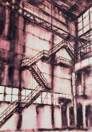 CHIESI ANDREA Modena 1966 "Clandestina " 1998 70x50 tempera su carta...