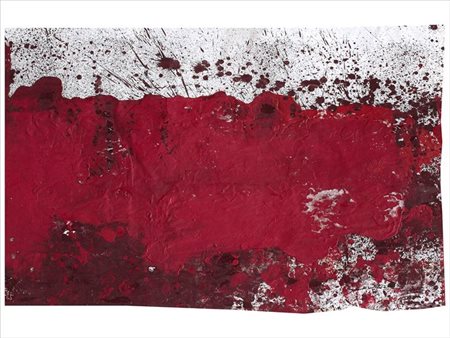 NITSCH HERMANN Vienna 1938 "Schüttbild auf Papier" 2002 121,5x172 olio su...
