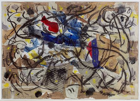 CARMASSI ARTURO Lucca 1925 "Senza titolo" Arles 1980 50x70 collage e fusain...