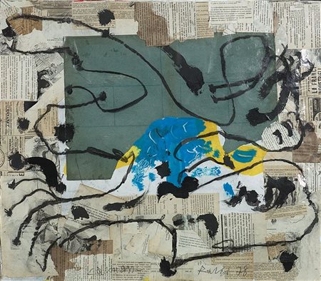 CARMASSI ARTURO Lucca 1925 "Senza titolo" Parigi 1978 54x62 collage e fusain...