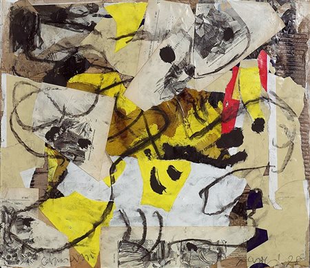 CARMASSI ARTURO Lucca 1925 "Senza titolo" Parigi 1978 54x62 collage e fusain...