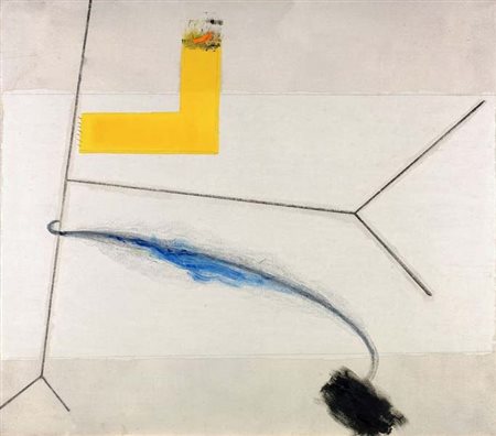 AIMONE NINO Torino 1932 "Angolo giallo" 1994 130x150 olio e carboncino su...