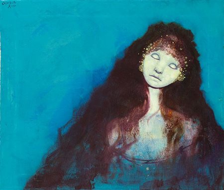 COLOMBOTTO ROSSO ENRICO Torino 1925- Casale 2013 "Figura" 50x60 olio su tela...