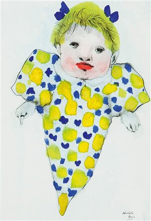 COLOMBOTTO ROSSO ENRICO Torino 1925- Casale 2013 "Bambola con fiocchi blu"...