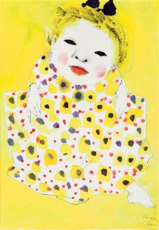 COLOMBOTTO ROSSO ENRICO Torino 1925- Casale 2013 "Bambina con fiocco nero"...