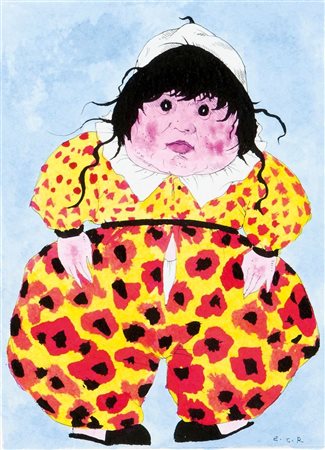 COLOMBOTTO ROSSO ENRICO Torino 1925- Casale 2013 "Bambola con cappello" 18x13...