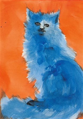 COLOMBOTTO ROSSO ENRICO Torino 1925- Casale 2013 "Gatto azzurro" anni '70...