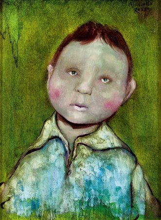 COLOMBOTTO ROSSO ENRICO Torino 1925- Casale 2013 "Fanciullo" 40x30 olio su...