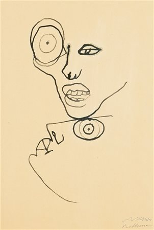 MACCARI MINO Siena 1898 - 1989 Roma "Problema" 1970 33x21,6 inchiostro su...