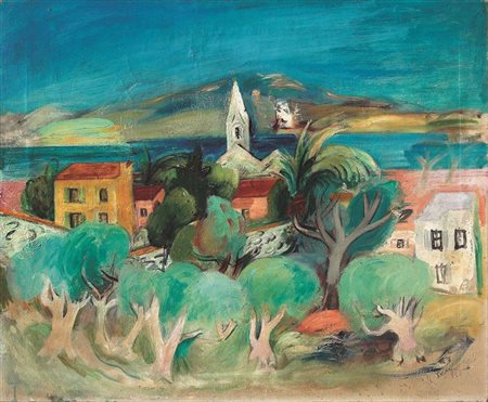 LEVY RUDOLF Germania 1875 - 1943 attivo in Francia "Paesaggio di Provenza"...