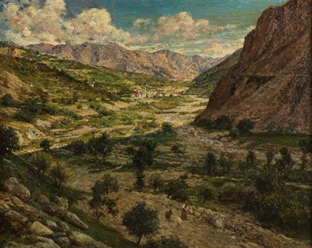 GARINO ANGELO Torino 1860 - 1945 Nice 1900 70x90 olio su tela Opera firmata e...