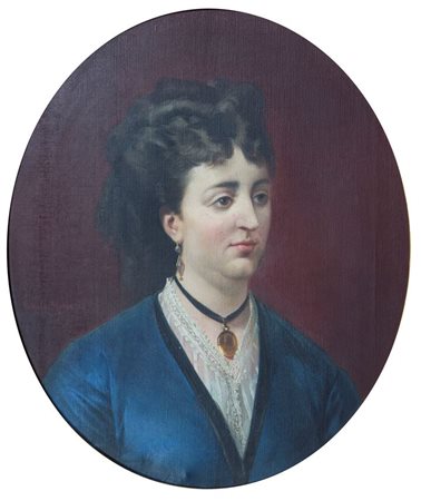 MORGARI RODOLFO Torino 1827 - 1909 La Bela Rusin 73x61 olio su tela Opera...