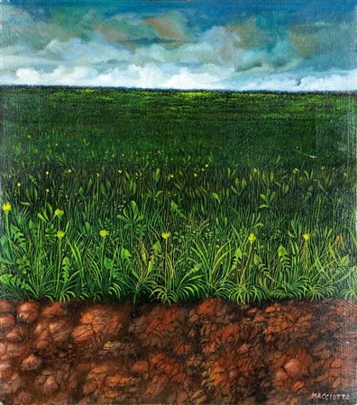 MACCIOTTA GIOVANNI Torino 1927 - 1993 Coassolo (TO) Paesaggio 40x35 olio su...