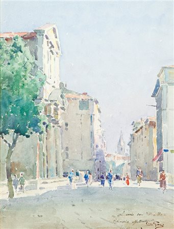 GAYS EUGENIO Rivara Canavese (TO) 1861 - 1938 Cuorgnè (TO) Scorcio cittadino...