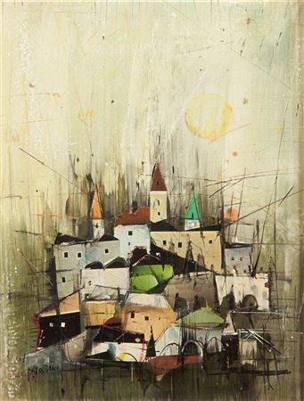 GARINO PIERO Leinì (TO) 1922 - 2009 Torino Città 45x35 tempera su carta...