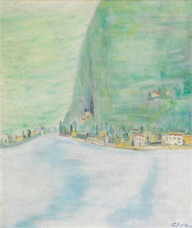 DEL BON ANGELO Milano 1898 - 1952 Desio (MI) Montagne sul lago di Como 55x46...